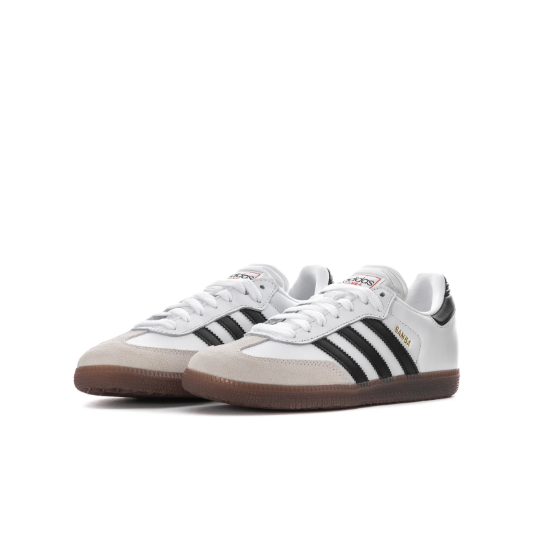 adidas Samba White & Black Sneakers with Gum Sole