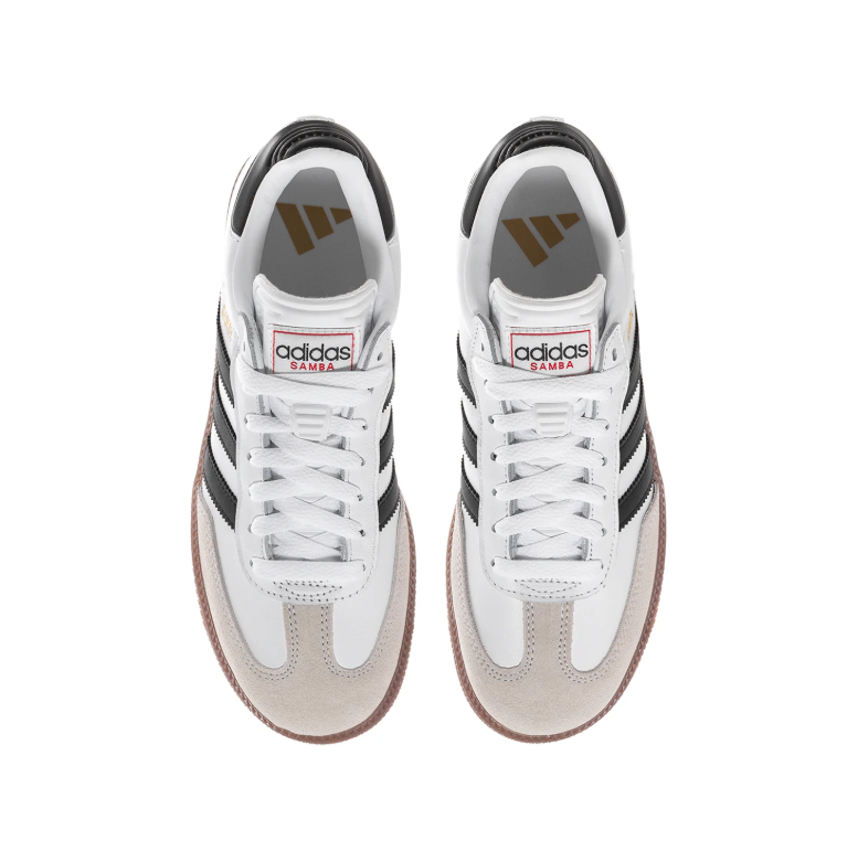 adidas Samba White & Black Sneakers with Gum Sole