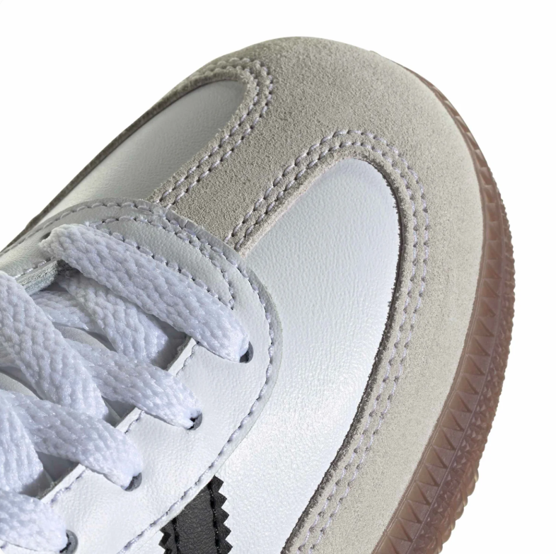 adidas Samba White & Black Sneakers with Gum Sole