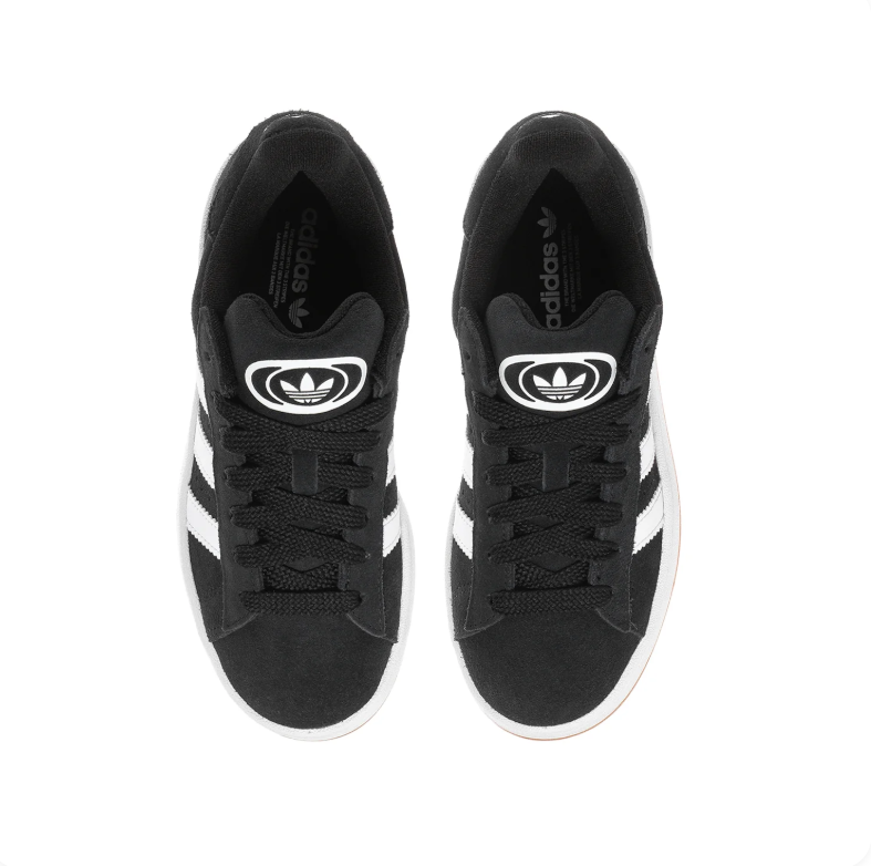 adidas Campus Black & White Low-Top Sneakers with Gum Outsole