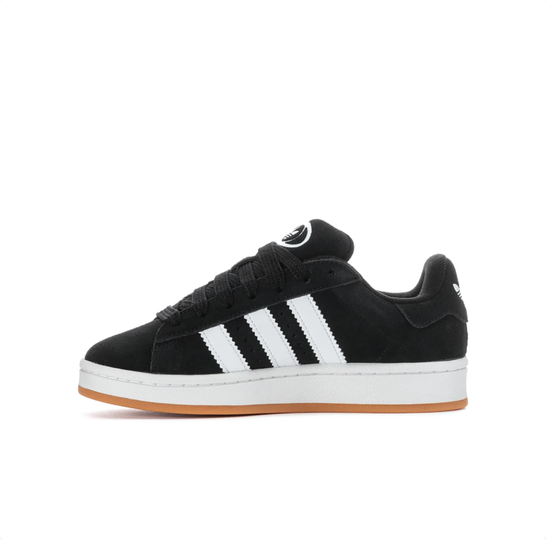 adidas Campus Black & White Low-Top Sneakers with Gum Outsole