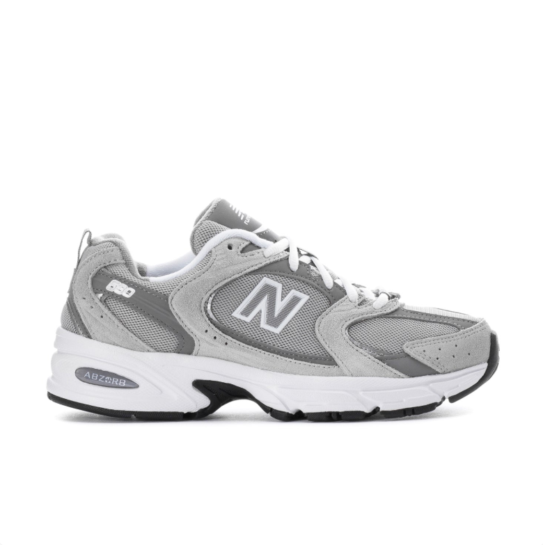 New Balance Gray & White Mesh Sneakers with Sculpted Sole