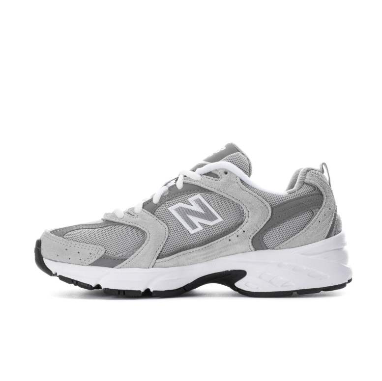 New Balance Gray & White Mesh Sneakers with Sculpted Sole