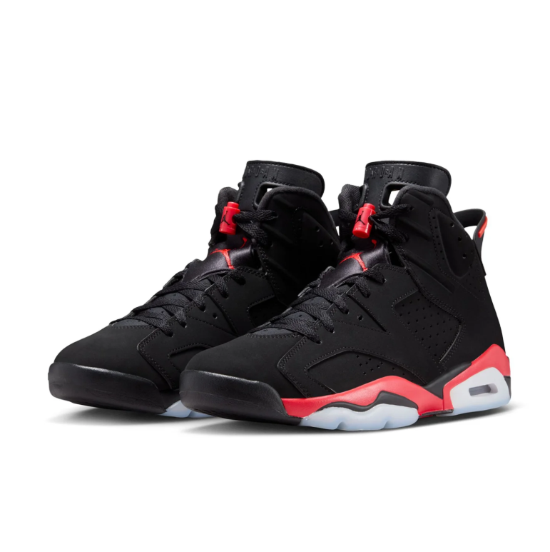 Jordan Black & Red High-Top Sneakers with Icy-Blue Outsole