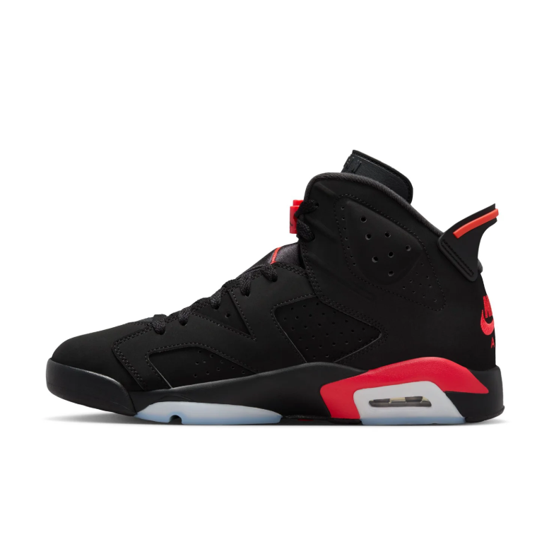 Jordan Black & Red High-Top Sneakers with Icy-Blue Outsole
