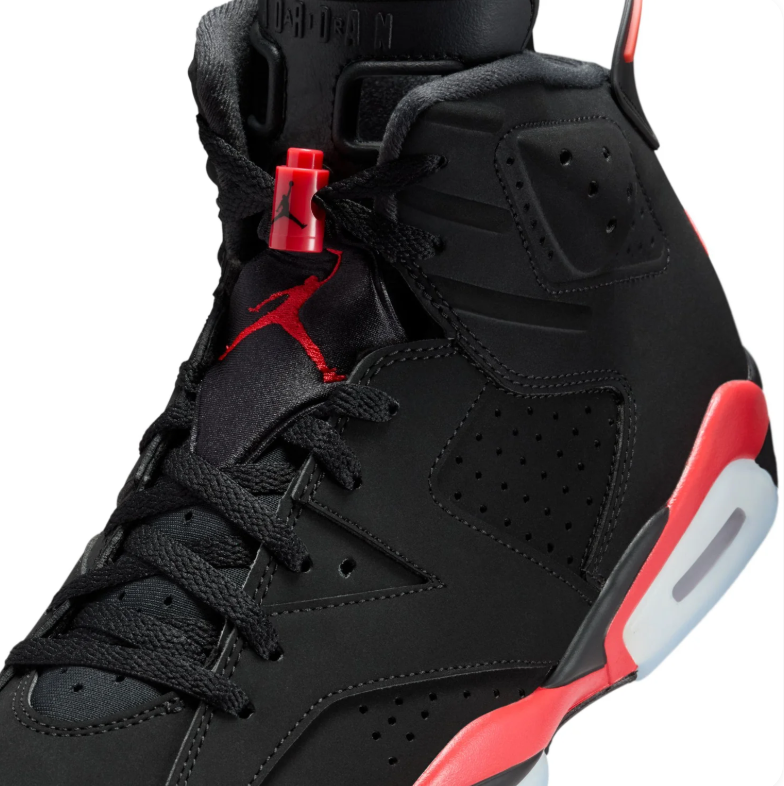 Jordan Black & Red High-Top Sneakers with Icy-Blue Outsole