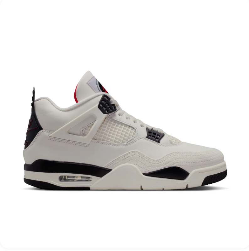 Jordan Off-White & Black Sneakers with Red Accents