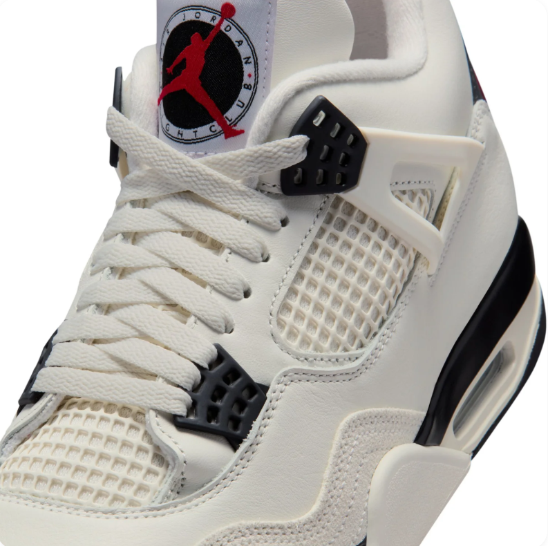 Jordan Off-White & Black Sneakers with Red Accents