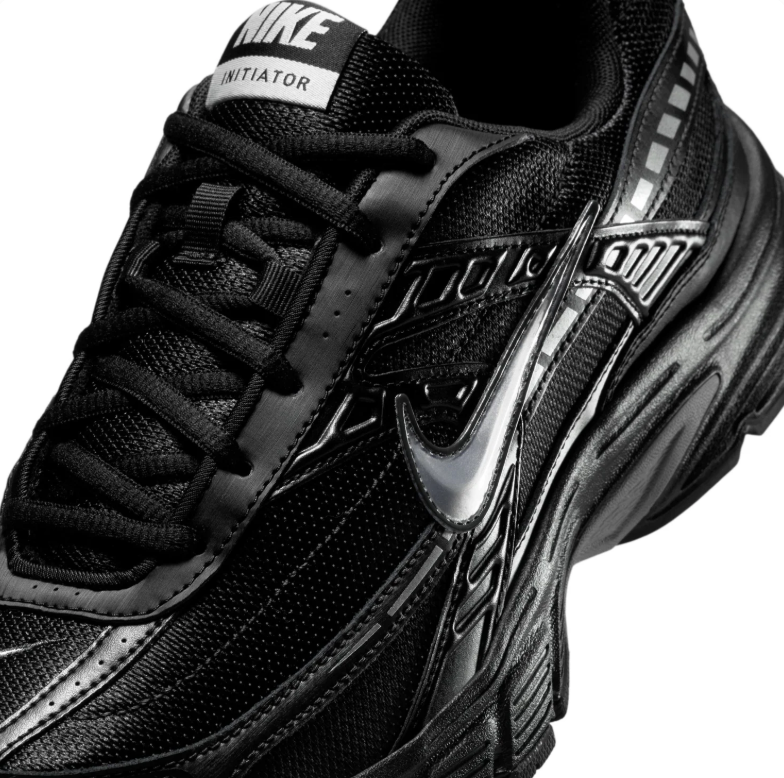 Nike Initiator Black & Metallic Silver Sneakers