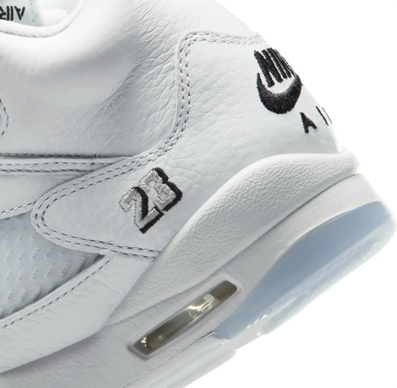 Jordan White High-Top Sneakers with Black Details & Icy-Blue Outsole