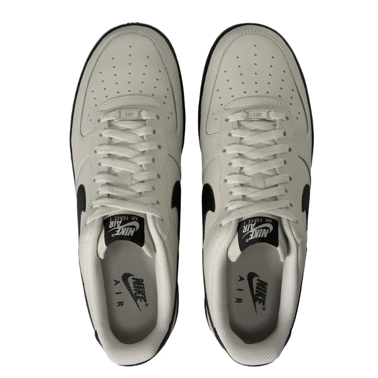 Nike Air Force 1 Light Grey and Black Low-Top Sneakers