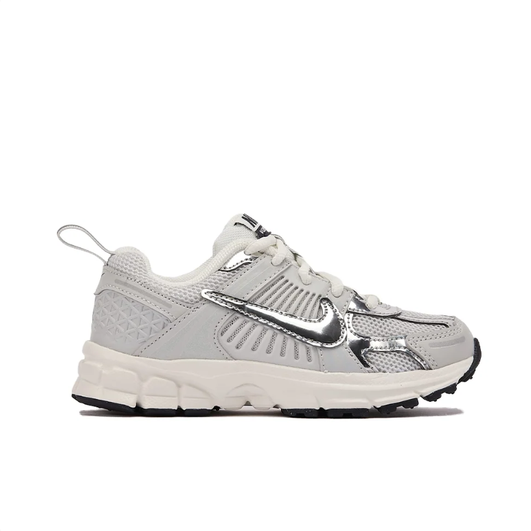 Nike White and Metallic Silver Low-Top Sneakers