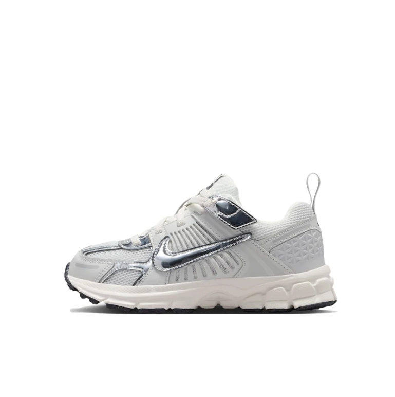 Nike White and Metallic Silver Low-Top Sneakers