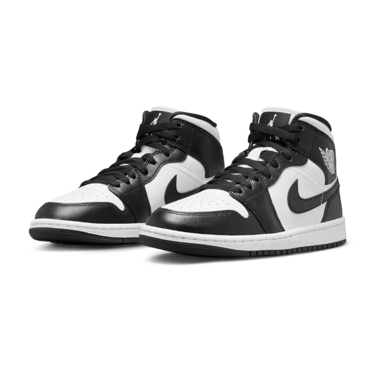 Air Jordan 1 Mid Black and White Sneakers