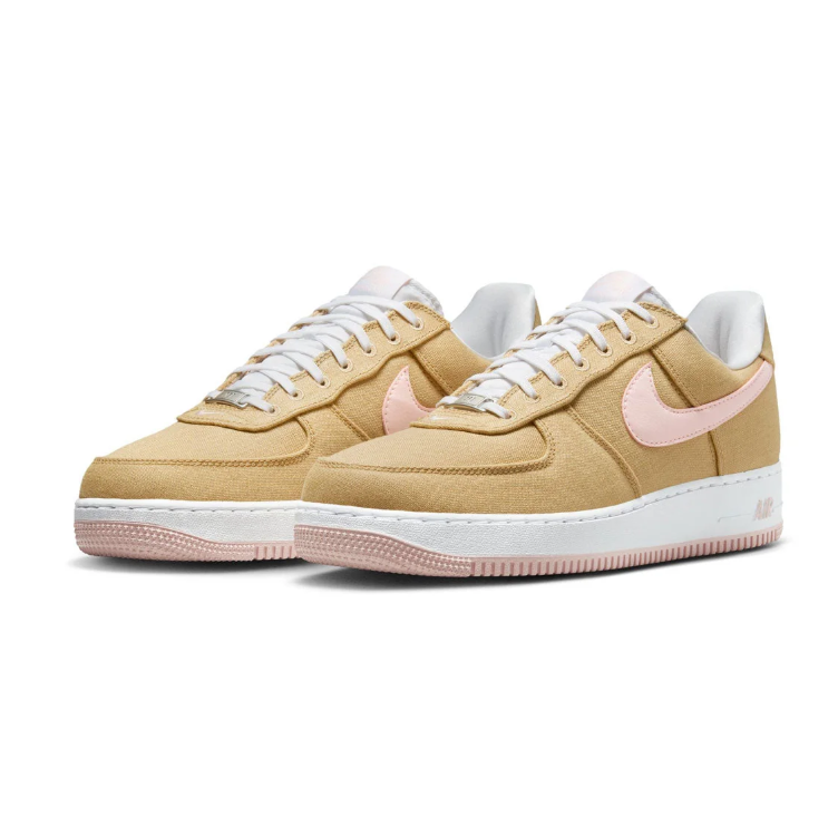 Nike Air Force 1 Low Tan and Pale Pink Sneakers