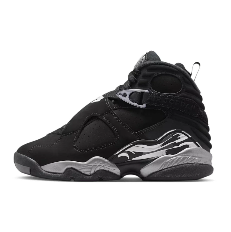 Air Jordan 8 Black and Grey High-Top Sneakers