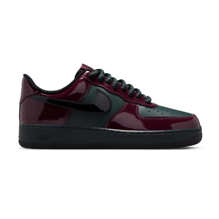 Nike Air Force 1 Low Burgundy and Dark Green Sneakers