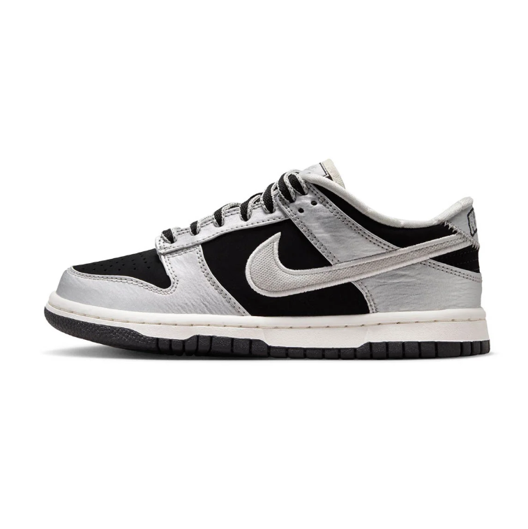 Nike Dunk Low Black and Silver-Tone Sneakers