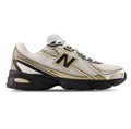 New Balance 530 White and Gold-Tone Sneakers with Black Sole