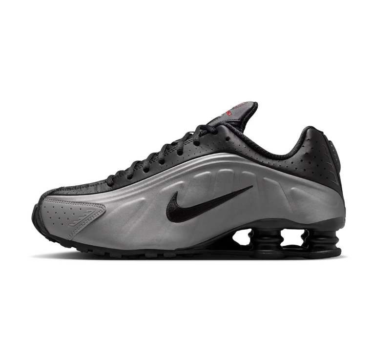 Nike Shox Black and Metallic Grey Sneakers