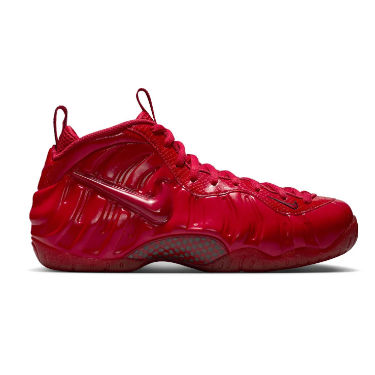 Nike Glossy Red Sneakers with Sculpted Upper and Tonal Swoosh