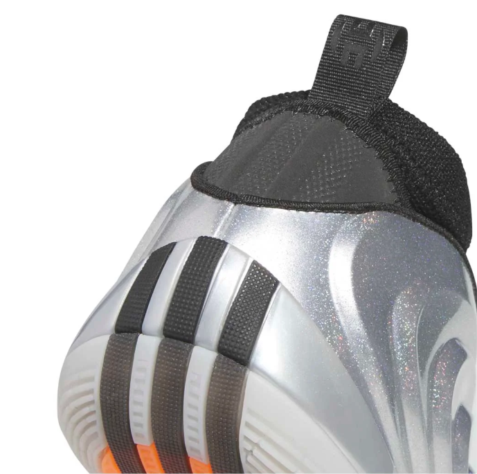 adidas Metallic Silver and Black Sneakers with Sculpted Ripple Panels