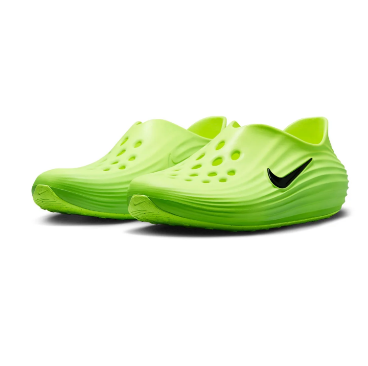 Nike Lime Green Slip-On Clogs with Black Swoosh