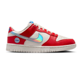 Nike Red and Off-White Low-Top Sneakers with Iridescent Swoosh