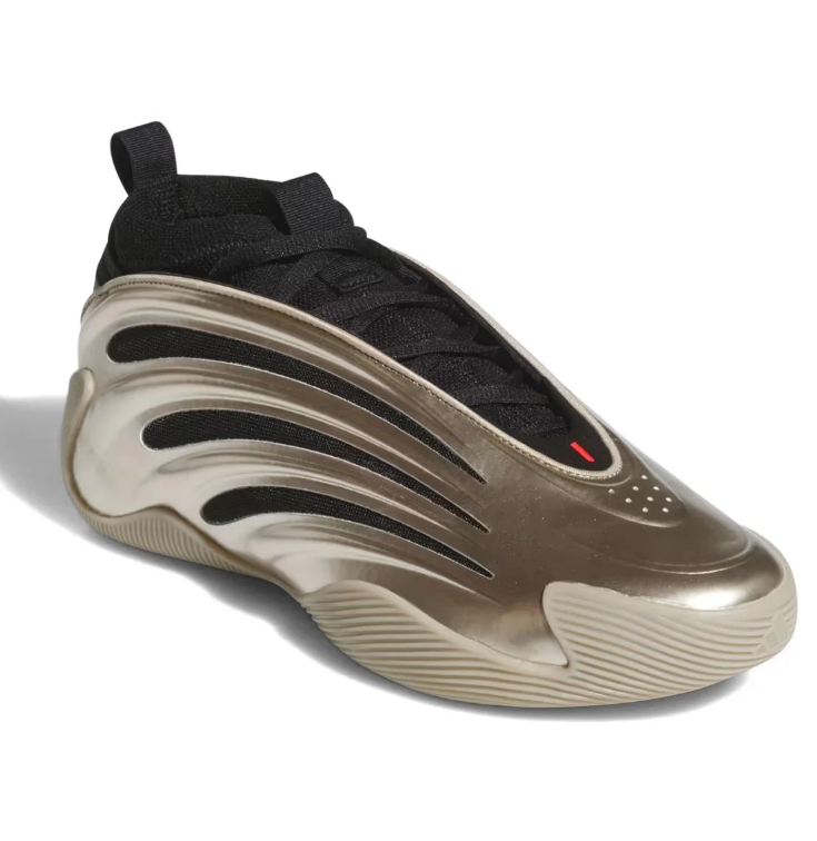 Metallic Champagne and Black Sneakers with Sculpted Cutout Panels