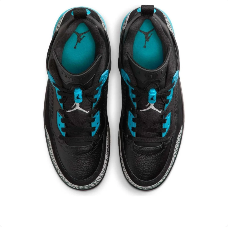 Jordan Black and Turquoise Sneakers with Elephant-Print Panels