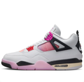 Jordan White and Pink Sneakers with Gradient Panels and Black Accents