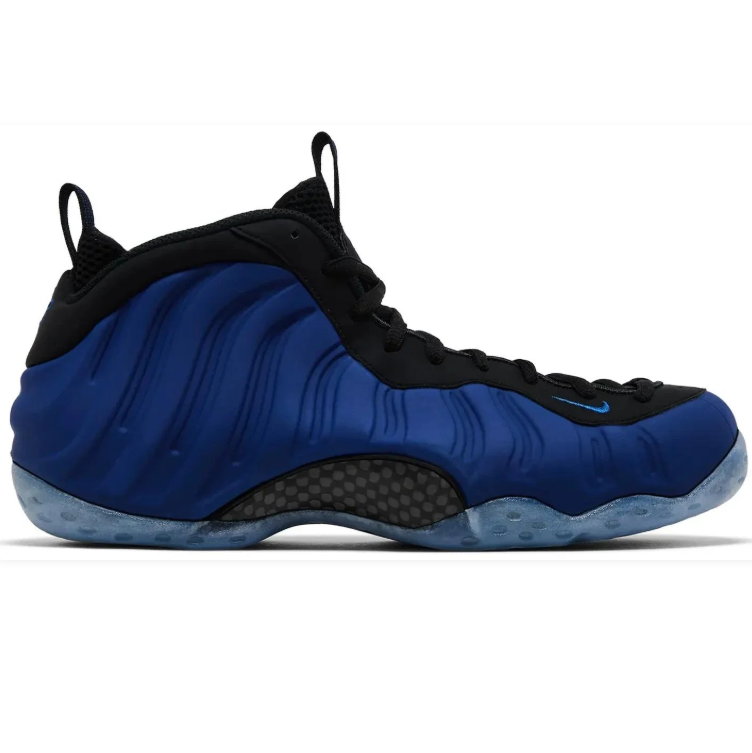 Nike Deep Blue and Black Sneakers with Sculpted Panels and Translucent Sole
