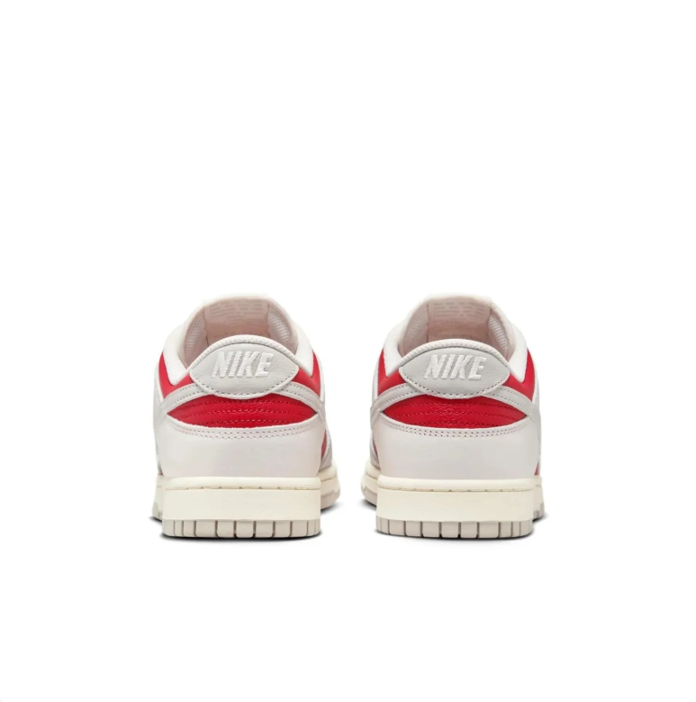 Nike Light Grey, Red and White Low-Top Sneakers with Cream Midsole