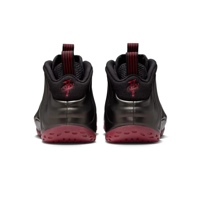Nike Black and Burgundy Sneakers with Sculpted Wave Panels