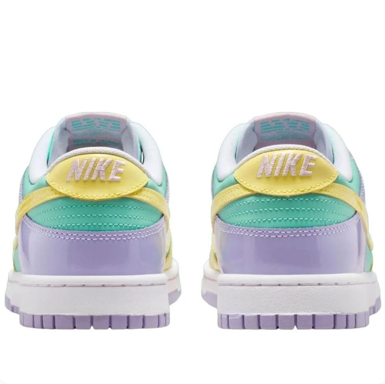 Nike Mint Green, Yellow and Lavender Low-Top Sneakers with Pink Accents