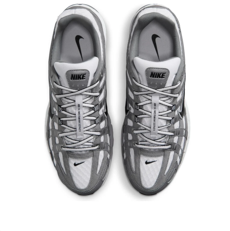 Nike P-6000 White and Silver-Grey Sneakers with Black Swoosh