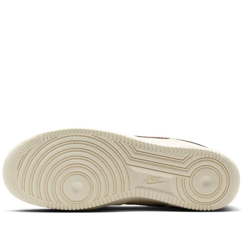 Nike Cream Low-Top Sneakers with Glossy Dark Brown Swoosh