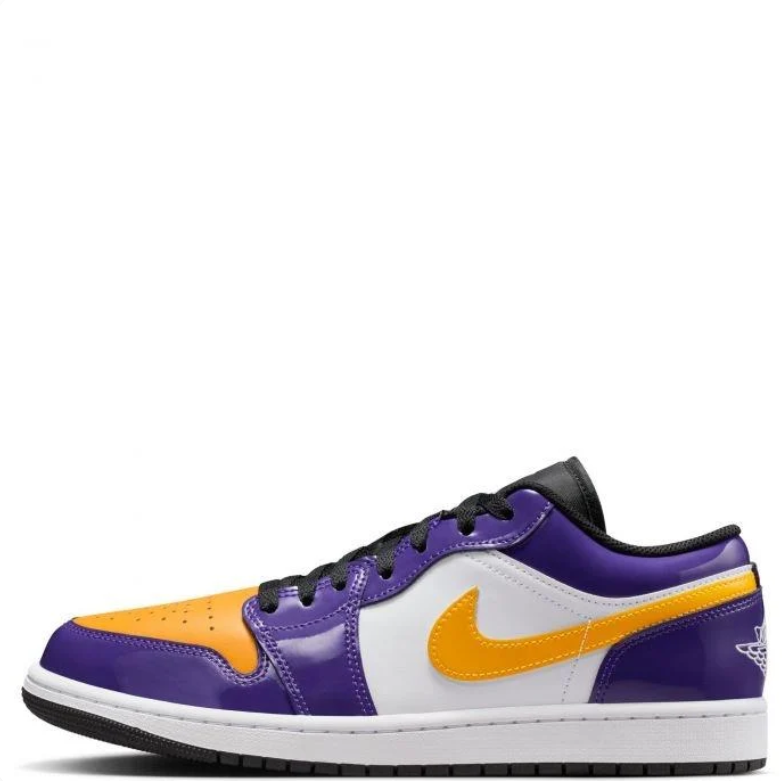 Jordan Purple, Gold and White Low-Top Sneakers