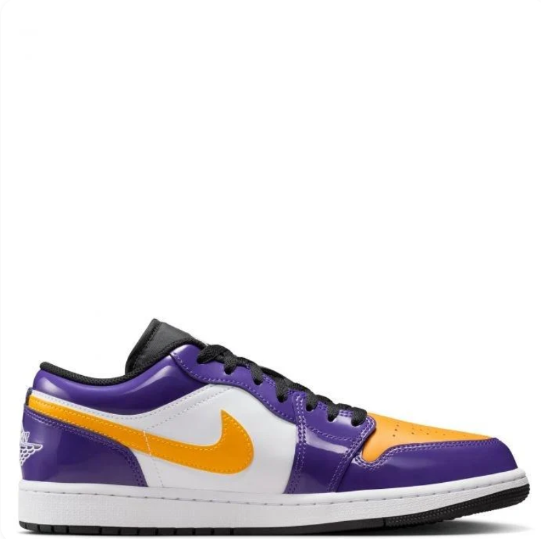 Jordan Purple, Gold and White Low-Top Sneakers