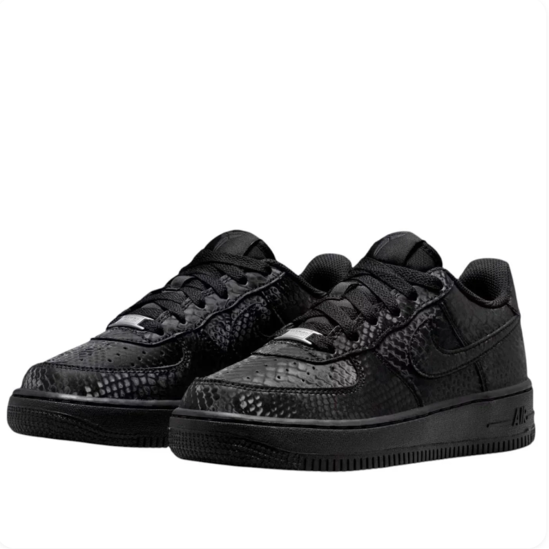 Nike Black Snakeskin-Pattern Low-Top Sneakers with 8 and 24 Heel Details